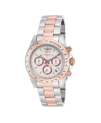 Invicta Men's ILE6932A Speedway Quartz Chronograph Metallic White Dial Watch