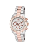 Invicta Men's ILE6932A Speedway Quartz Chronograph Metallic White Dial Watch