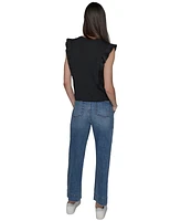 Karl Lagerfeld Paris Women's Ruffle-Sleeve Knit Top
