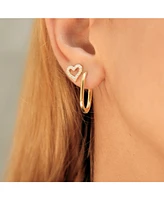 Spero London Heart Sterling Silver Stud Earrings