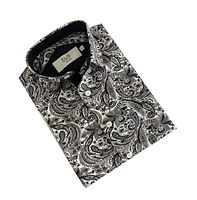 Elie Balleh Little Boys Black Paisley Slim Fit Shirt