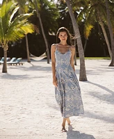CeCe Women's Maxi A-Line Embroidered Dress