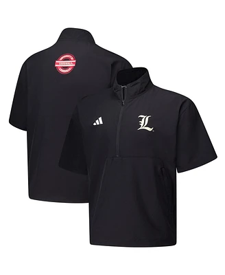 Adidas Men's Black Louisville Cardinals 2024 Half-Zip Short Sleeve Training Jacket