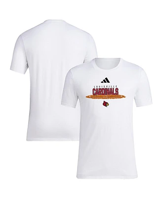 Adidas Men's White Louisville Cardinals Softball Pitcher's Circle T-Shirt