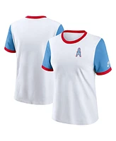 Nike Women's White/Light Blue Tennessee Titans Rewind Ringer T-Shirt