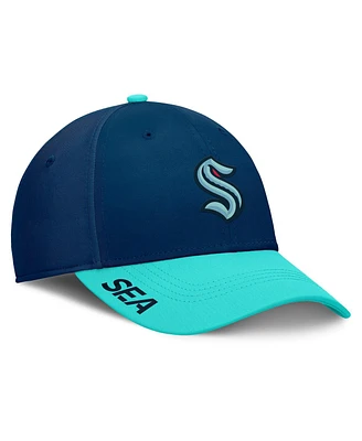Fanatics Men's Deep Sea Blue/Light Blue Seattle Kraken Authentic Pro Rink Flex Hat