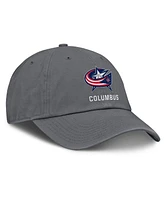 Fanatics Men's Charcoal Columbus Blue Jackets Washed Adjustable Hat