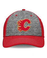 Fanatics Men's Gray/Red Calgary Flames Fundamental Top Shelf 2-Tone Flex Hat