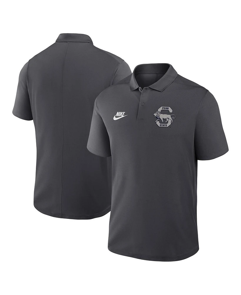 Nike Men's Anthracite Penn State Nittany Lions Primetime Victory Legacy Vault Logo Performance Polo Shirt