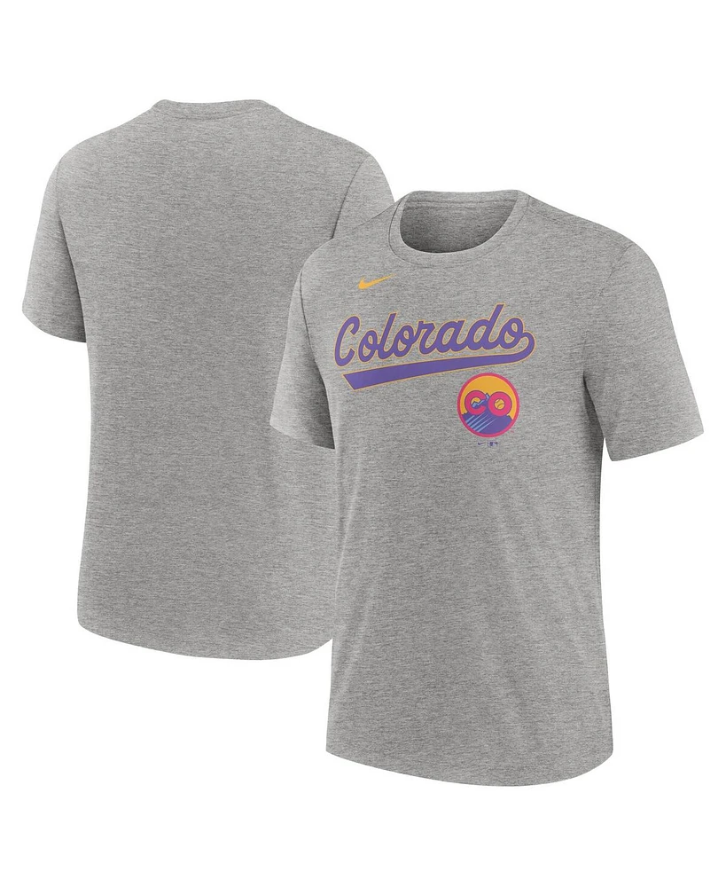 Nike Men's Heather Charcoal Colorado Rockies 2025 City Connect Tri-Blend T-Shirt
