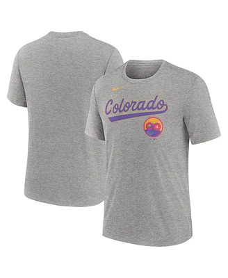 Nike Men's Heather Charcoal Colorado Rockies 2025 City Connect Tri-Blend T-Shirt