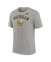 Nike Men's Heather Gray Michigan Wolverines Legacy Arch Tri-Blend T-Shirt