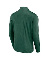 Logo Athletic Men's Dark Heather Green Minnesota Wild Head-to-Head Raglan Quarter-Zip Sweatshirt