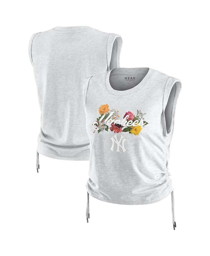 Wear by Erin Andrews Women's Heather Gray New York Yankees Cinched Tank Top
