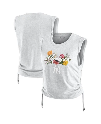 Wear by Erin Andrews Women's Heather Gray New York Yankees Cinched Tank Top