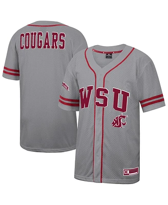 Colosseum Men's Gray Washington State Cougars Free Spirited Baseball Jersey