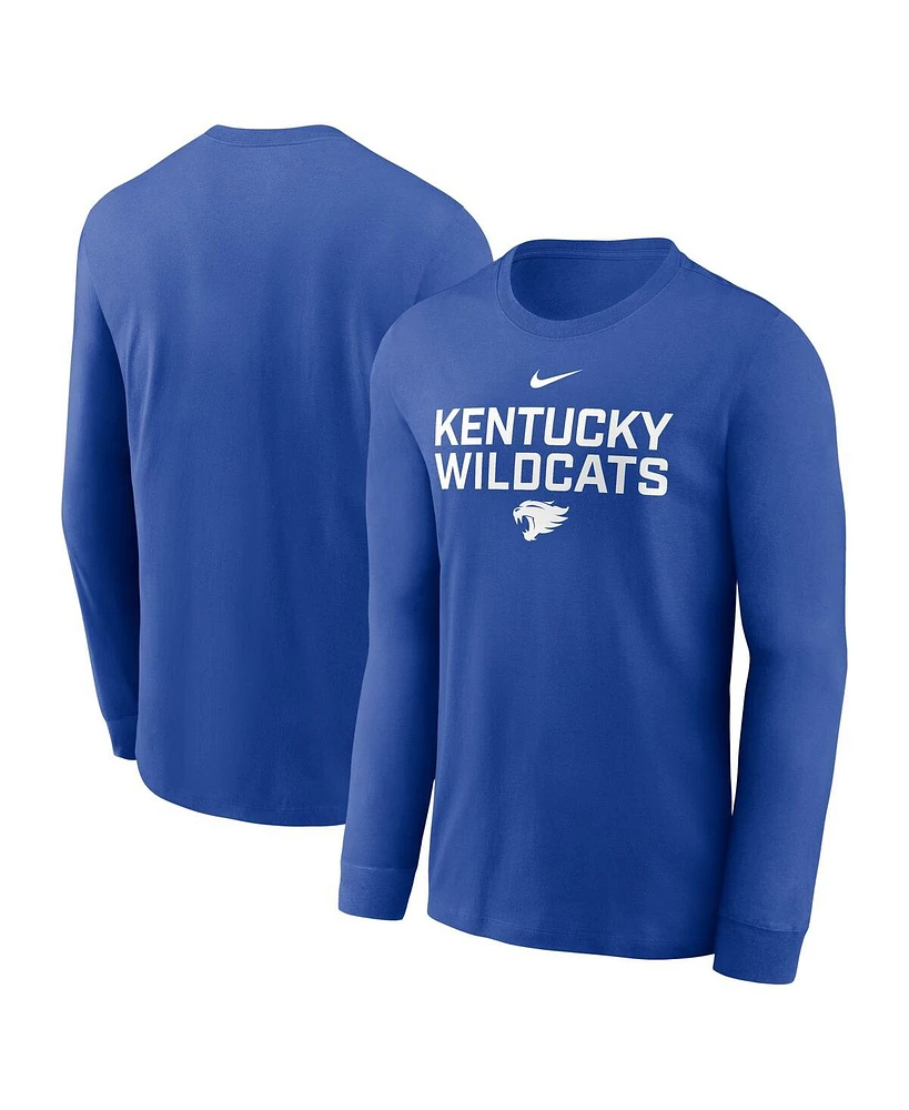Nike Men's Royal Kentucky Wildcats 2025 Sideline Performance Long Sleeve T-Shirt