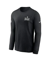 Nike Men's Black Minnesota Vikings Sideline Performance Long Sleeve T-Shirt