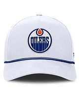Fanatics Men's White Edmonton Oilers Rope A-Frame Adjustable Hat