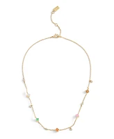 Coach Faux Stone Signature Logo Enamel Cube Strand Necklace