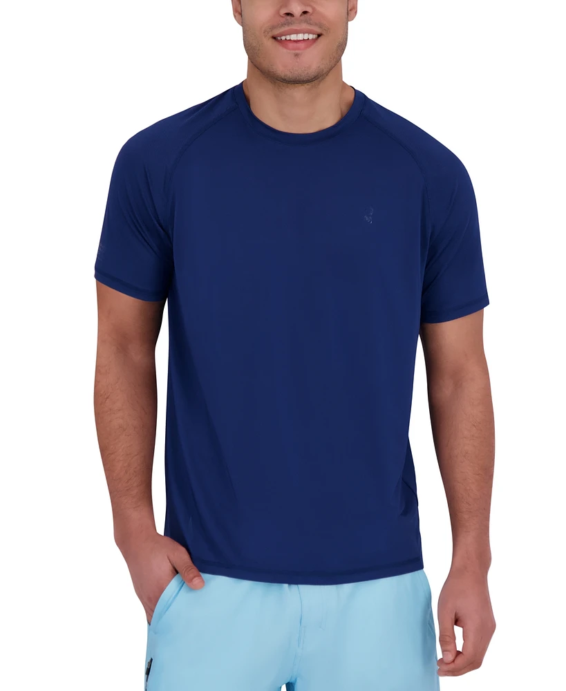Spyder Men's Short Sleeve Waffle-Knit Crewneck Swim Shirt