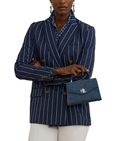 Lauren Ralph Lauren Washed Denim Small Farrah Satchel