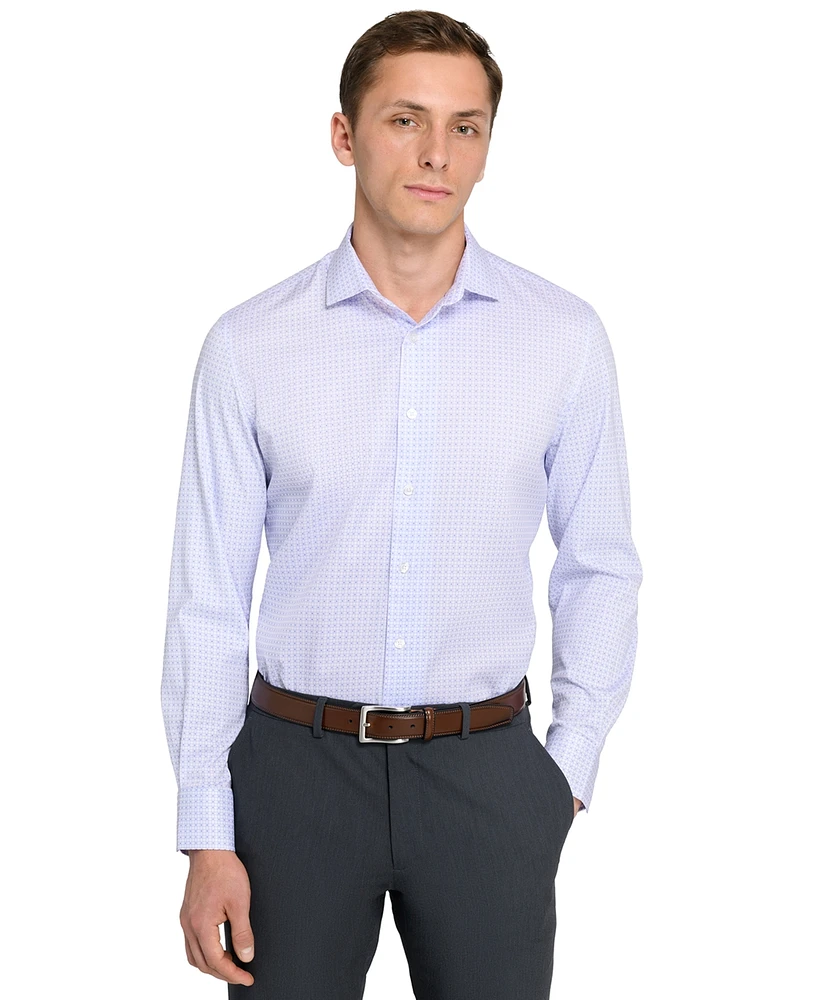 Men Checkered Print Hybrid Slim Fit Easy Care Long Sleeve Shirt
