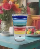 Fiesta All Colors Stripes Tapered Cooler Glasses, Set of 4