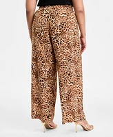 I.n.c. International Concepts Plus Cheetah Printed High-Rise Pants, Exclusively at Macy's