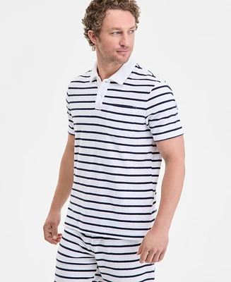 Club Room Men's Bengal Striped Terry Cloth Short-Sleeve Polo Shirt, Exclusively at Macy's