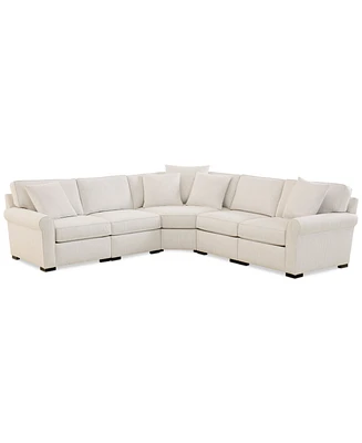Radley Roll Arm 115" 5-Pc. Fabric L Sectional with Wedge, Exclusively at Macy's