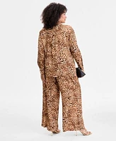 I.N.C. International Concepts Plus Size Animal Print Shirt High Rise Pants Exclusively At Macys