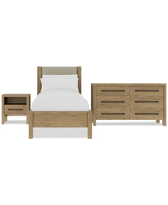Davie 3-Pc. Twin Set (Upholstered Bed