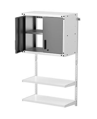 Metal Wall Cabinet with Lock and 3 Adjustable Shelves