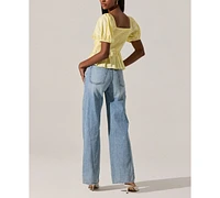 Astr the Label Women's Smocked Bow-Front Top