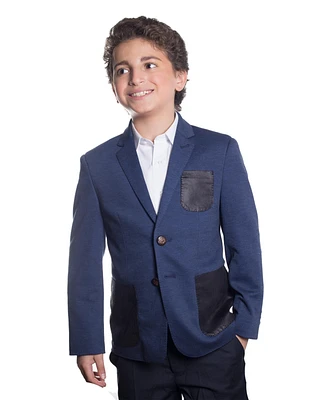 Elie Balleh Boys Navy Slim Fit Knit Jersey Blazer
