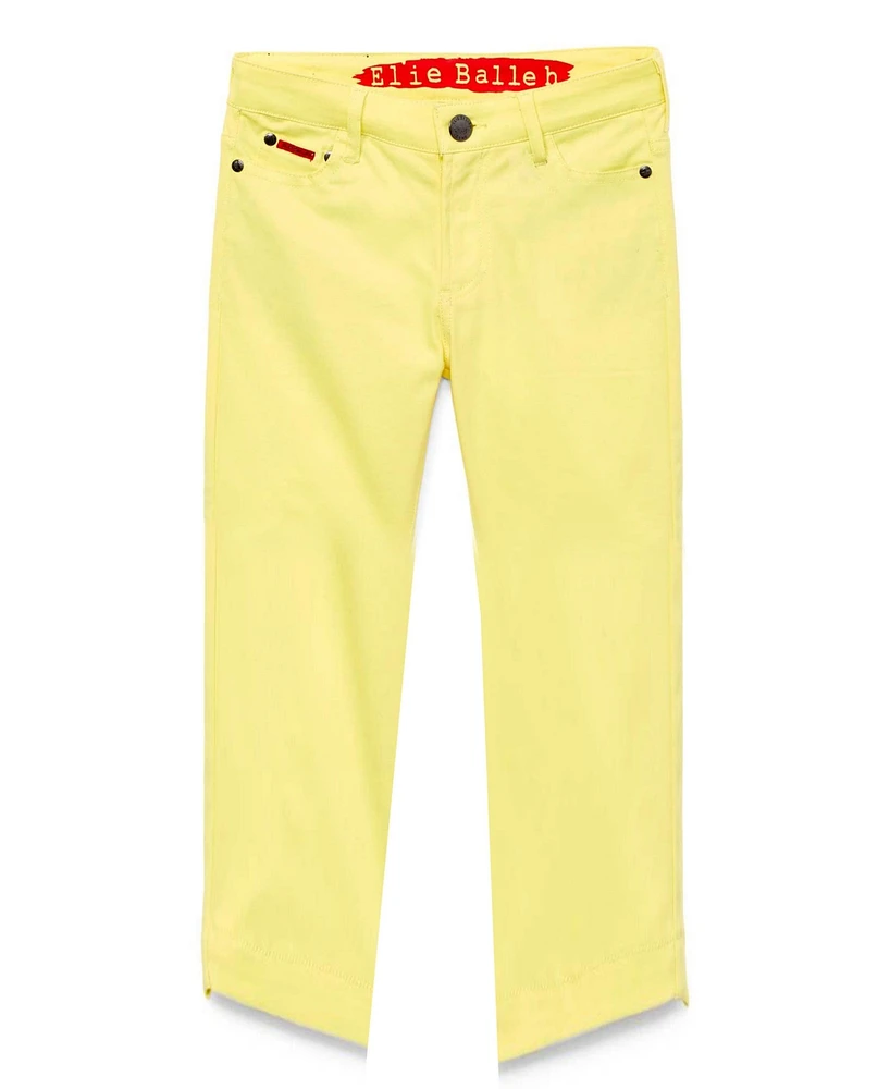 Elie Balleh Big Boys Yellow Slim Fit 5 Pocket Twill Pants