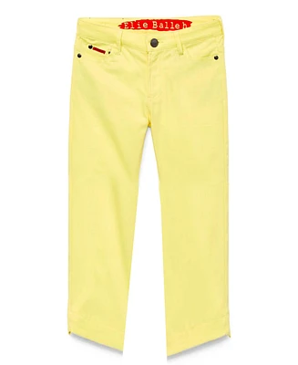 Elie Balleh Big Boys Yellow Slim Fit 5 Pocket Twill Pants