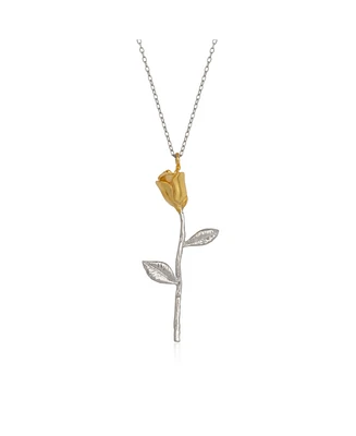 Spero London Gold Color Rose Sterling Silver Necklace