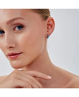 Spero London Beaded Blue Opal Huggie Hoop Earrings