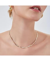 Spero London Gold Rose Gold and Silver Spiral Sterling Silver Flat Necklace