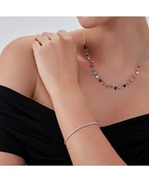 Spero London White Fine Opal Tennis Bracelet In Sterling Silver & Adjustable