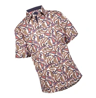 Elie Balleh Big Boys Royal Paisley Button-Down Slim Fit Short Sleeve Shirt