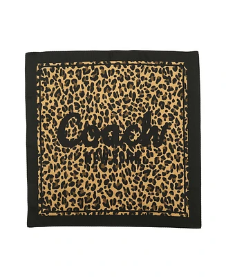 Coach Women's Script Leopard Print Silk Bandana Scarf