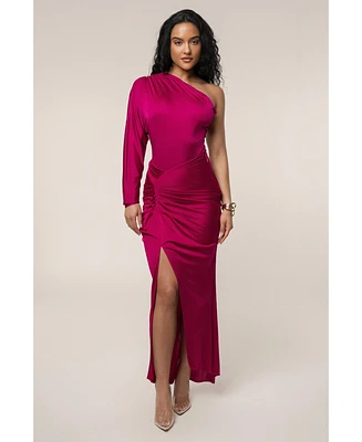Jluxlabel Women's One Shoulder Shirred Bodysuit