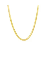 Spero London Bold Herringbone Sterling Silver Flat Snake Chain Necklace