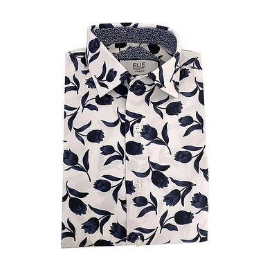 Elie Balleh Little Boys Blue Floral Button-Down Slim Fit Shirt