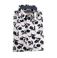 Elie Balleh Little Boys Blue Floral Button-Down Slim Fit Shirt