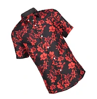 Elie Balleh Big Boys Black Floral Slim Fit Shirt