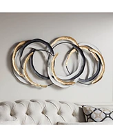 Manhattan 38 1/4" Wide Multi-Color Fan Metal Wall Art - Dahlia Studios